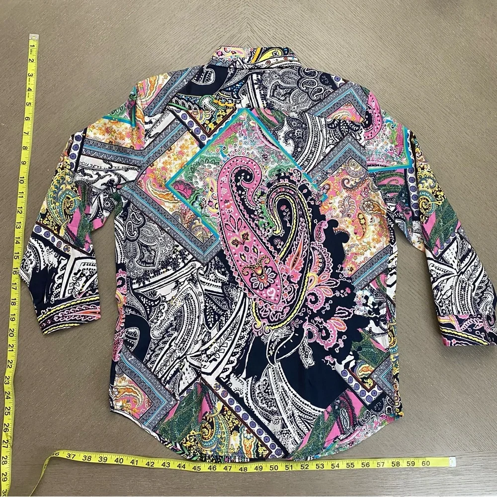 NWT Lauren Ralph Lauren Multi Color Fash 3 Paisley Pattern Button Down Shirt Sm - Picture 6 of 15